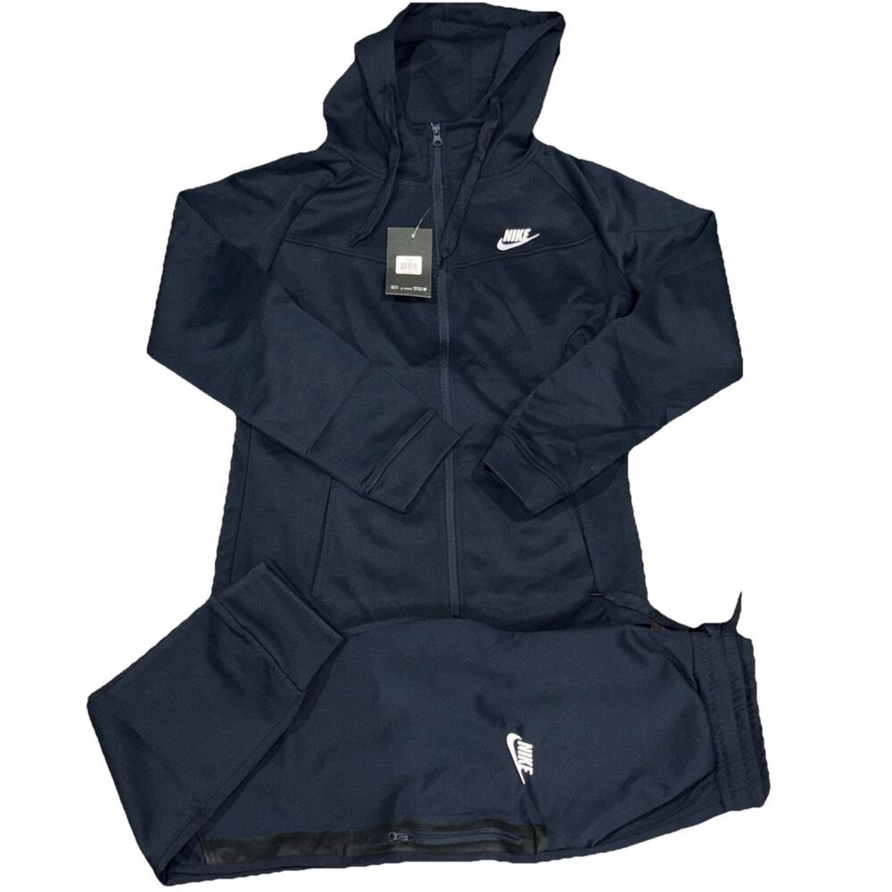 Nike Tech Fleece Set Mens Full Zip Hoodie Jogger Pants 2-piece Set. Large- Navy